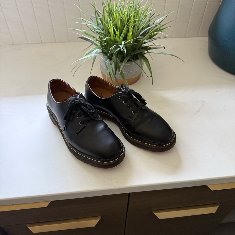 Dr. Martens Black Leather Women's Flats